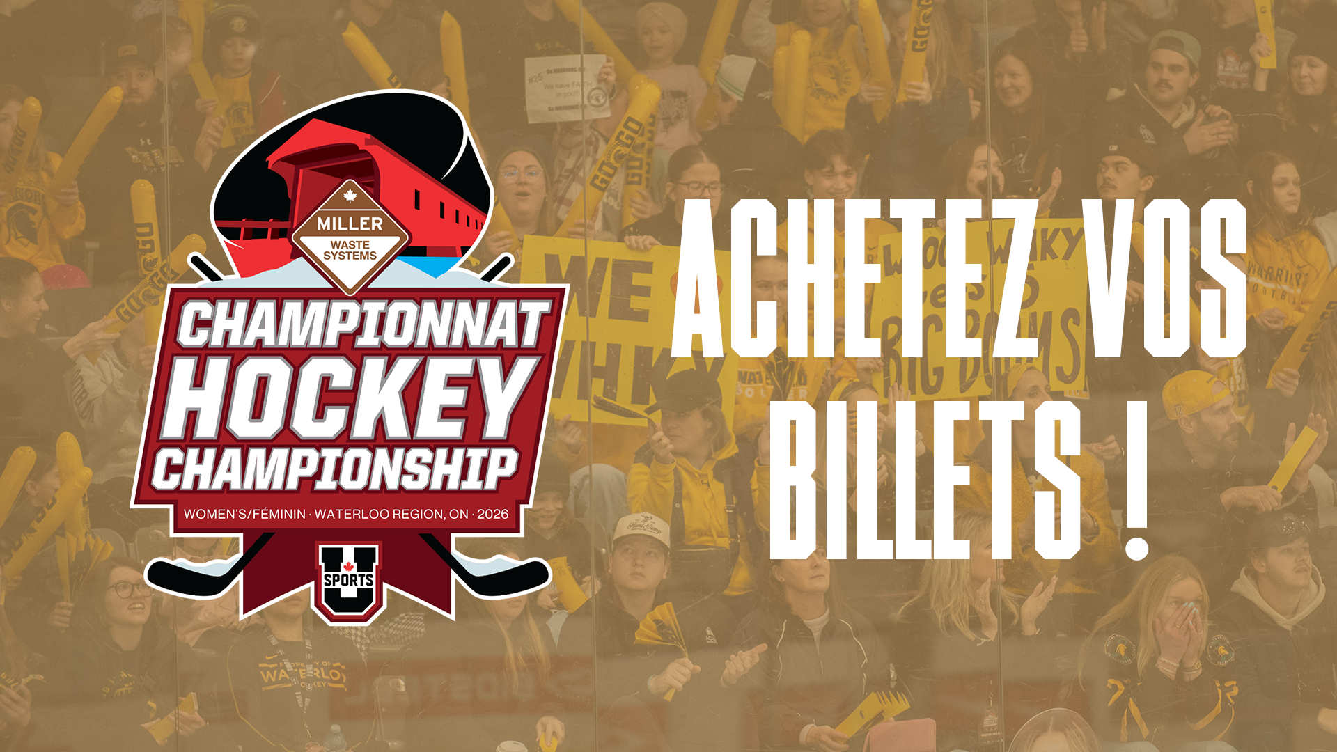 Information sur la billetterie du Championnat f&eacute;minin de hockey de U SPORTS 2026